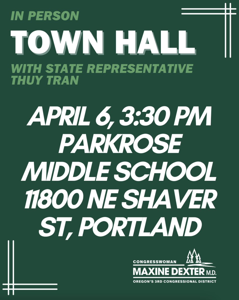 This week, more than 12,000 Oregonians joined my telephone town hall. I need to keep hearing from you. If you didn’t make it—don’t worry. I am hosting an in-person town hall next Sunday with State Representative Thuy Tran.