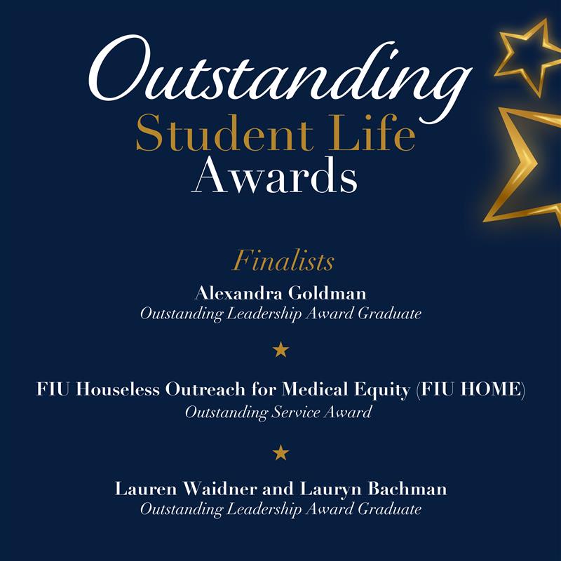 FIUMedicine's tweet image. Huge congrats to our student finalists forthe FIU Outstanding Student Life Awards!
FIU is celebrating students who go above and beyond in service, leadership, innovation, and Panther spirit. Wishing our finalists the best of luck! 🎉💙💛  #FIUMed #StudentExcellence