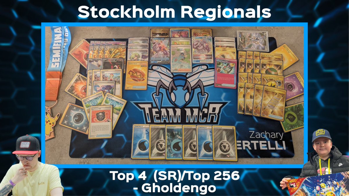 This past weekend in Stockholm, Zach managed to snag his first HUGE finish in seniors with a Top 4 finish with Gholdengo, a result that's been a long time coming. Oliver also managed to bag top 256 with the same 60. We are extremely proud guys. You've done amazing. #TeamMCR