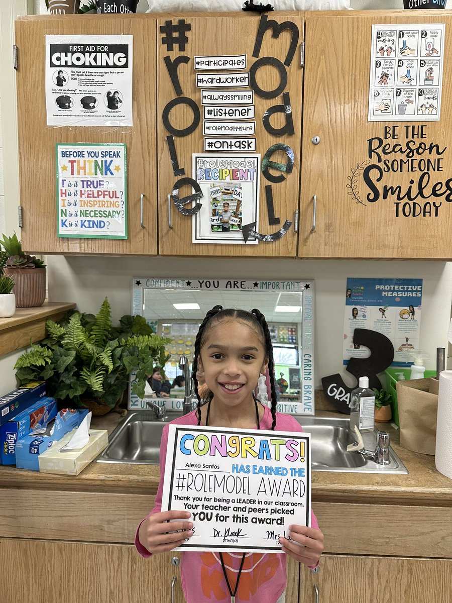 Our “Role Model” is always making smart choices &amp; helping out in any way she can! Way to go! 🏆