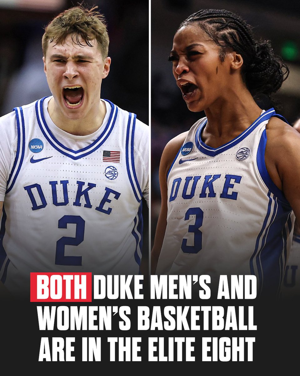 DOUBLE THE FUN 😈 

Both Duke men's and women's basketball are Elite Eight bound!