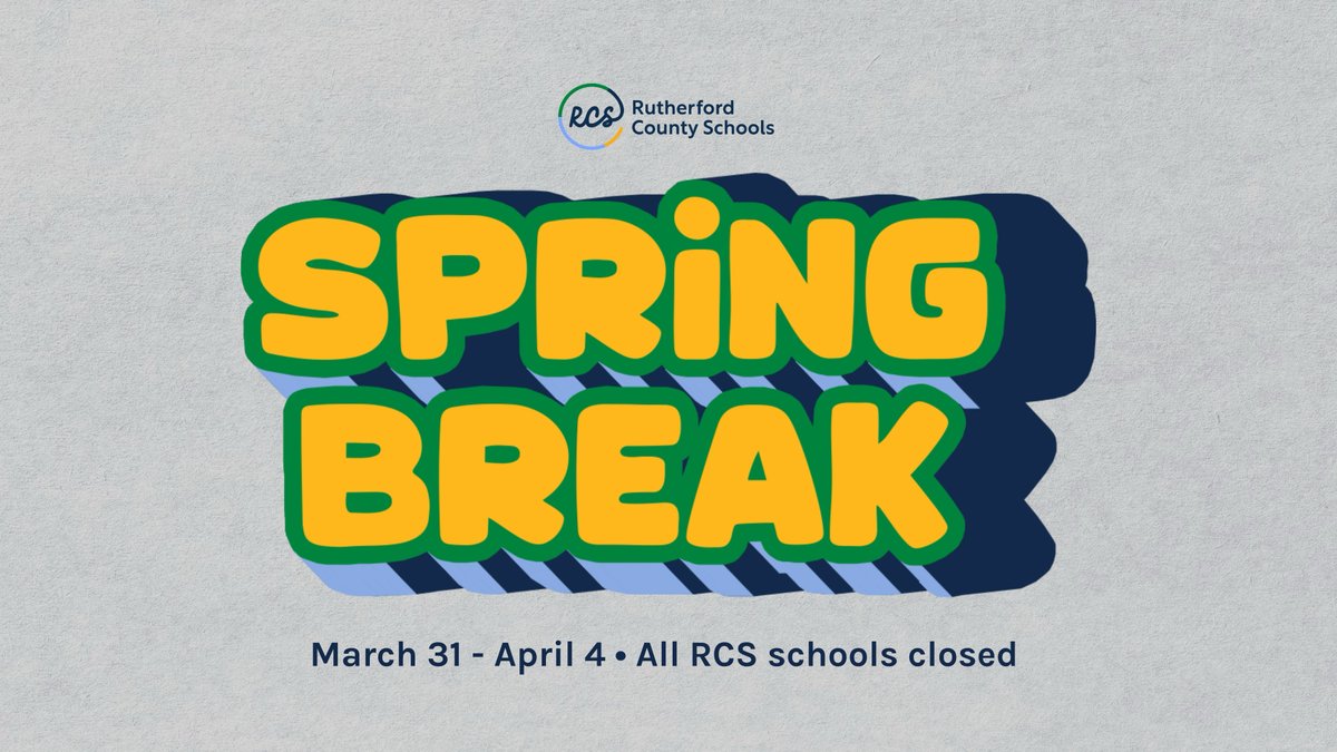 🎉 School’s OUT and spring break is IN! 🎉 Whether you're traveling, catching up on sleep, or enjoying some well-deserved chill time, enjoy the week. Have fun and be safe! #RCSSpringBreak