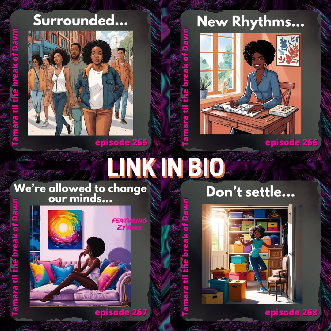 🚨👀 #ICYMI RECENT EPISODES 👀🚨

🎙Episodes 265-268
.
.
🎧 👉🏾 “Tamara til the break of Dawn” 👉🏾 linktr.ee/TamaraDawn

#Tamaratilthebreakofdawn #TamaraTheDawnInc #podcast #podcaster #contentcreator #YouTube ✊🏾❤️