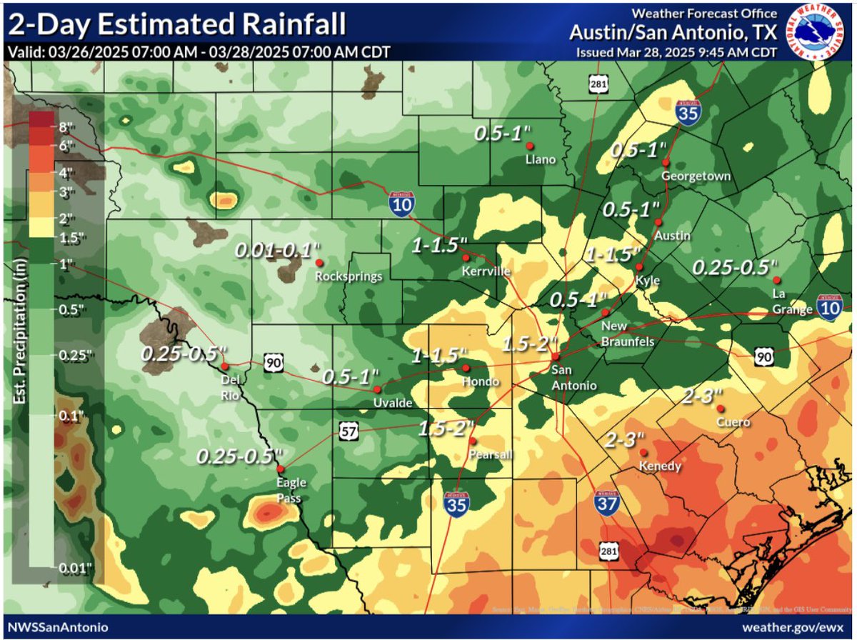 Despite significant rainfall in Central #Texas, storage in Buchanan (56%), Travis (42%) &amp; Canyon (47%) reservoirs is unchanged as #drought impacted soils absorbed the runoff. Thus far Edwards Aquifer spring discharge is little changed. #txwx #atx #satx