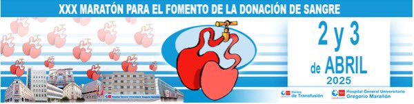 Llegó la primavera 🌸🌼 y con ella la 
“XXX Maratón de Donación de Sangre”
🗓️ 2 y 3 de Abril
🏥 Gregorio Marañón
💉🅾️🅰️🅱️🆎 Cada🩸cuenta
#HospitalGregorioMarañón #GregorioMaraTón #SomosMarañón
#Donarsalvavidas ❤️¡Gracias! 😊
<a href="/HematoHGUGM/">Hematología HGUGM</a> <a href="/MaranonDona/">MarañonD❤️na</a> <a href="/Madridonasangre/">Centro de Transfusión🩸</a>