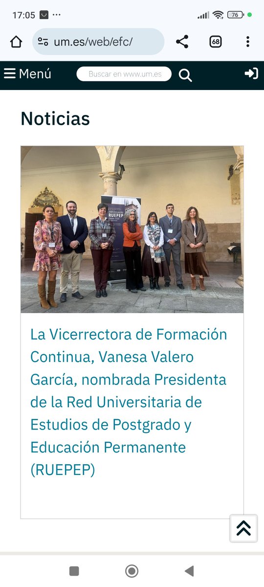 La Vicerrectora de Formación Continua, Vanesa Valero García, nombrada Presidenta de la Red Universitaria de Estudios de Postgrado y Educación Permanente (RUEPEP). Enhorabuena <a href="/UMU/">Universidad Murcia</a> <a href="/JoseLujanRector/">José Luján Alcaraz</a>