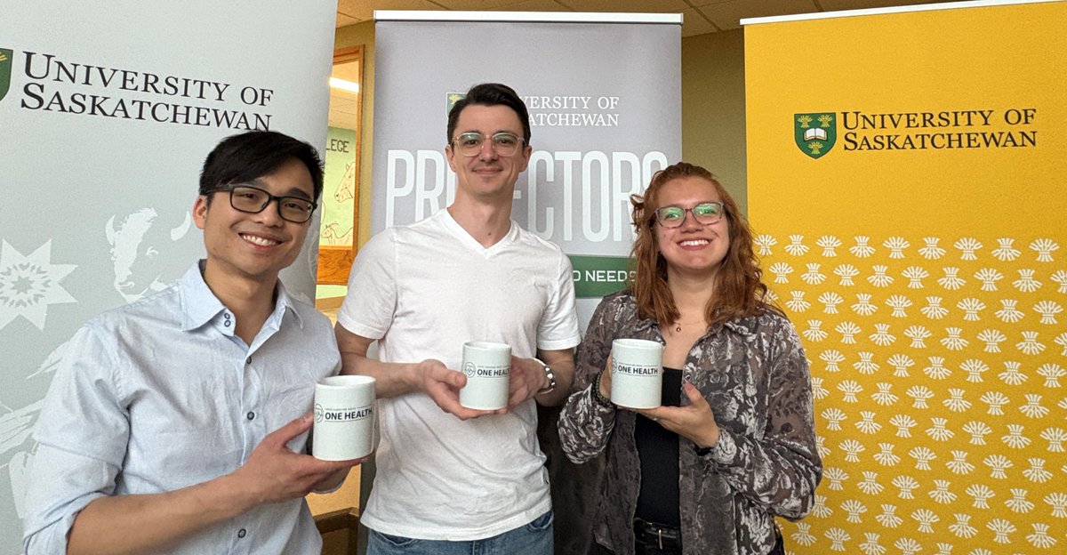 University of Saskatchewan Research (@usaskresearch) on Twitter photo Congratulations to Tat Chuan Cham, Oleksii Obshta and Victoria Gonzalez, winners of the #USask One Health Signature Area research award!
#USaskResearch #OneHealth | <a href="/WCVMToday/">WCVM Today</a> Congratulations to Tat Chuan Cham, Oleksii Obshta and Victoria Gonzalez, winners of the #USask One Health Signature Area research award!
#USaskResearch #OneHealth | <a href="/WCVMToday/">WCVM Today</a>