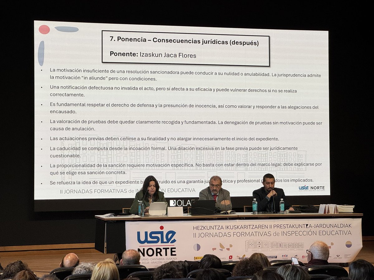Ponemos fin a las II Jornadas Formativas de <a href="/UsieNorte/">USIE Norte</a> con las conclusiones de Eva Fernández, directora de la EEIE de USIE. Cierre a dos intensas jornadas de formación, reflexión y compromiso con la calidad del procedimiento inspector.
#InspecciónEducativa #Educación