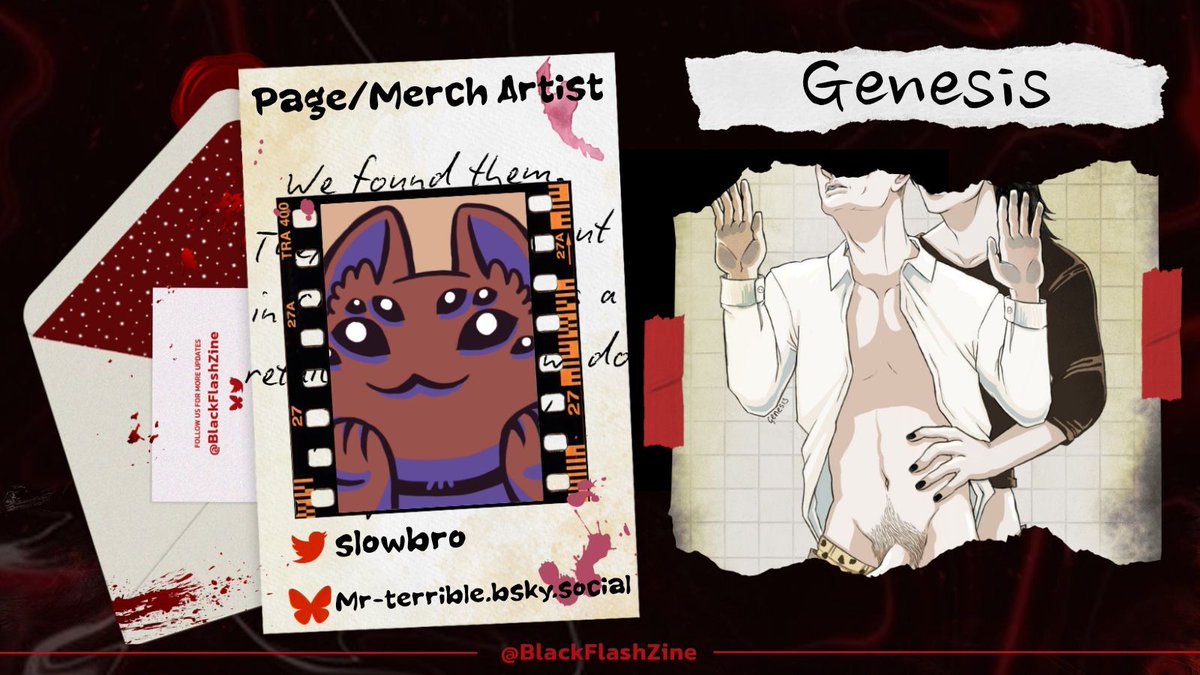 Black Flash: Creation Period (@blackflashzine) on Twitter photo 👔 CONTRIBUTOR SPOTLIGHT 👔
<a href="/slowbro/">genesis ⚠️ @mr-terrible.bsky.social</a> joins Black Flash as our next page artist!
We can't wait to see how they'll depict Nanami! 👔 CONTRIBUTOR SPOTLIGHT 👔
<a href="/slowbro/">genesis ⚠️ @mr-terrible.bsky.social</a> joins Black Flash as our next page artist!
We can't wait to see how they'll depict Nanami!