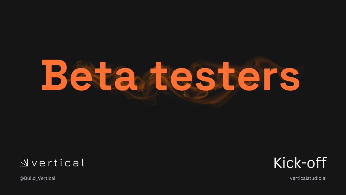 This week, we had our first meetings with Vertical Studio Beta Testers! ⚡️

We walked them through the process and explained what they can expect

Testing starts on the 4th of April

We are very excited to see what they’ll build!