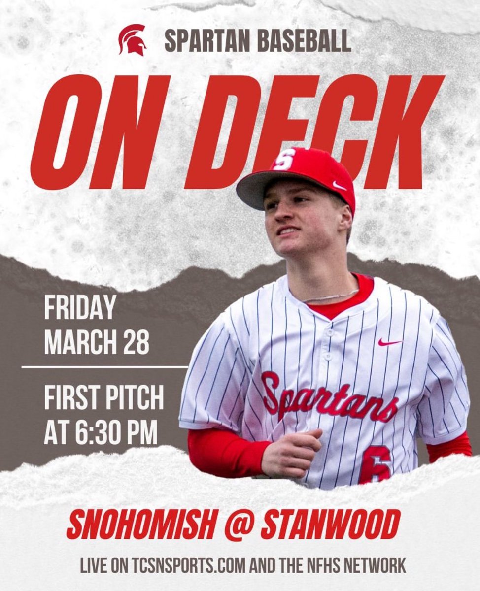 Friday Night Lights!

🆚 Snohomish
📍Stanwood High
⏰ 6:30 p.m. Friday, March 28

#Spartyville
