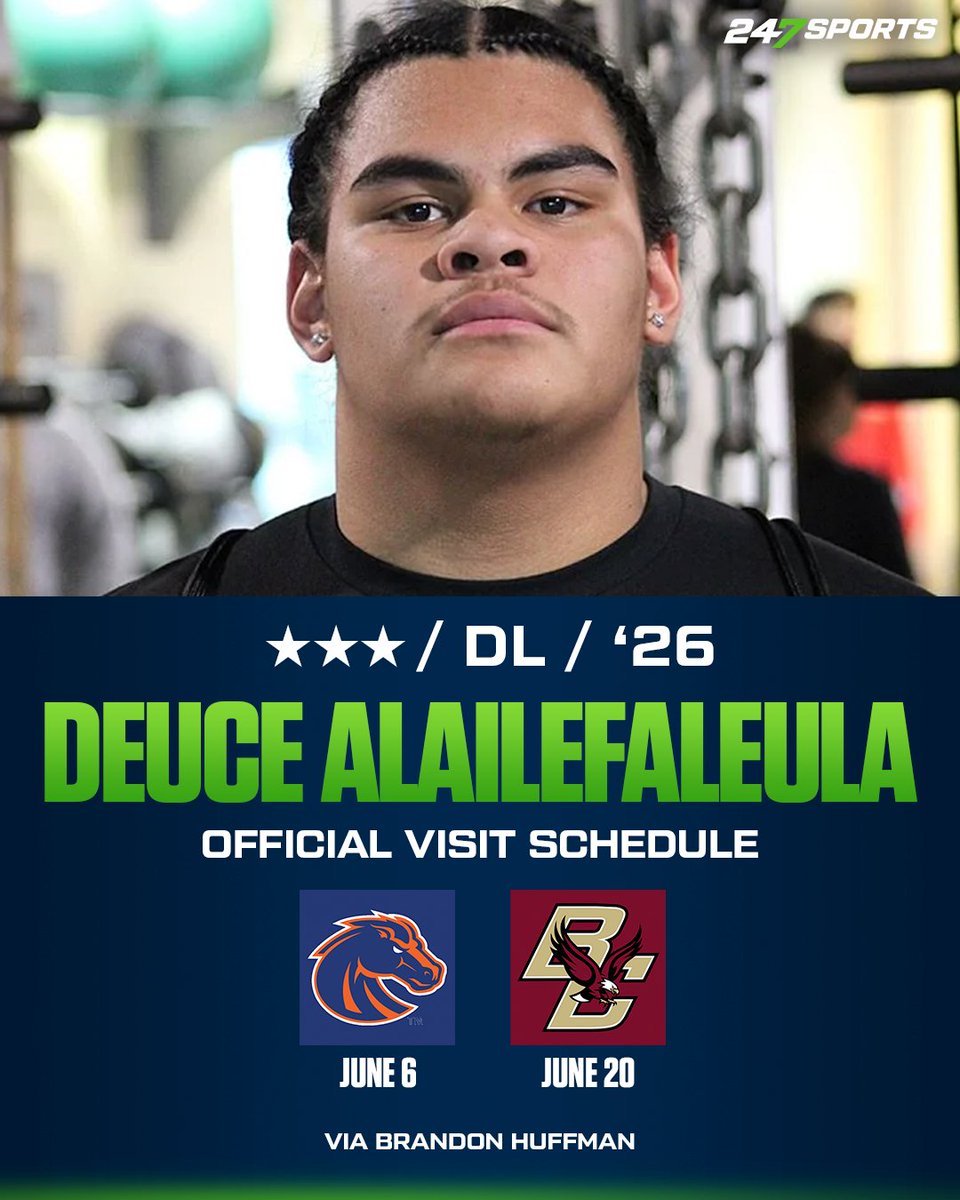 Anchorage (Alaska) Bartlett defensive lineman Deuce Alailefaleula has locked in a pair of official visits 247sports.com/article/alaska…