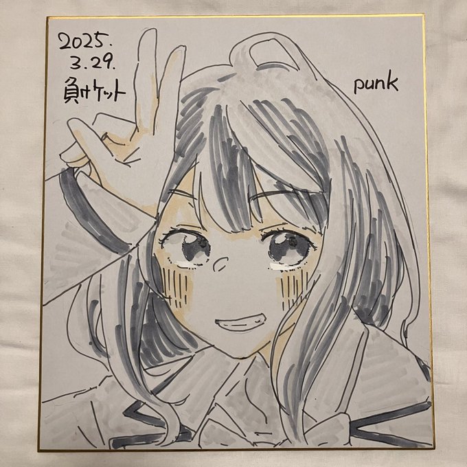 通話しながら描いた色紙、4枚追加します。ぬっくんの修正目立ちますね……💦 