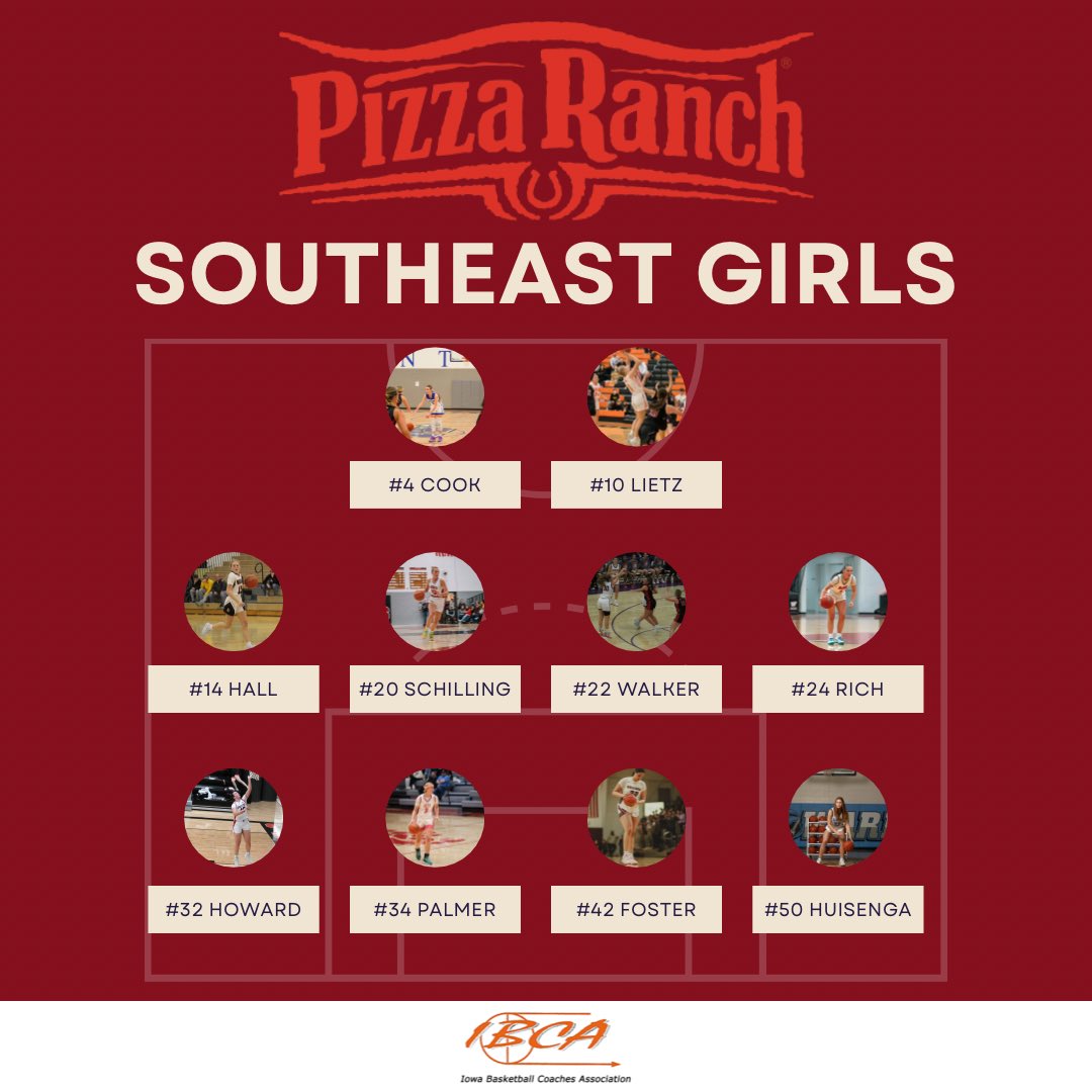 IowaBCA's tweet image. Girls lineups for the Pizza Ranch All-Star Game tomorrow!!