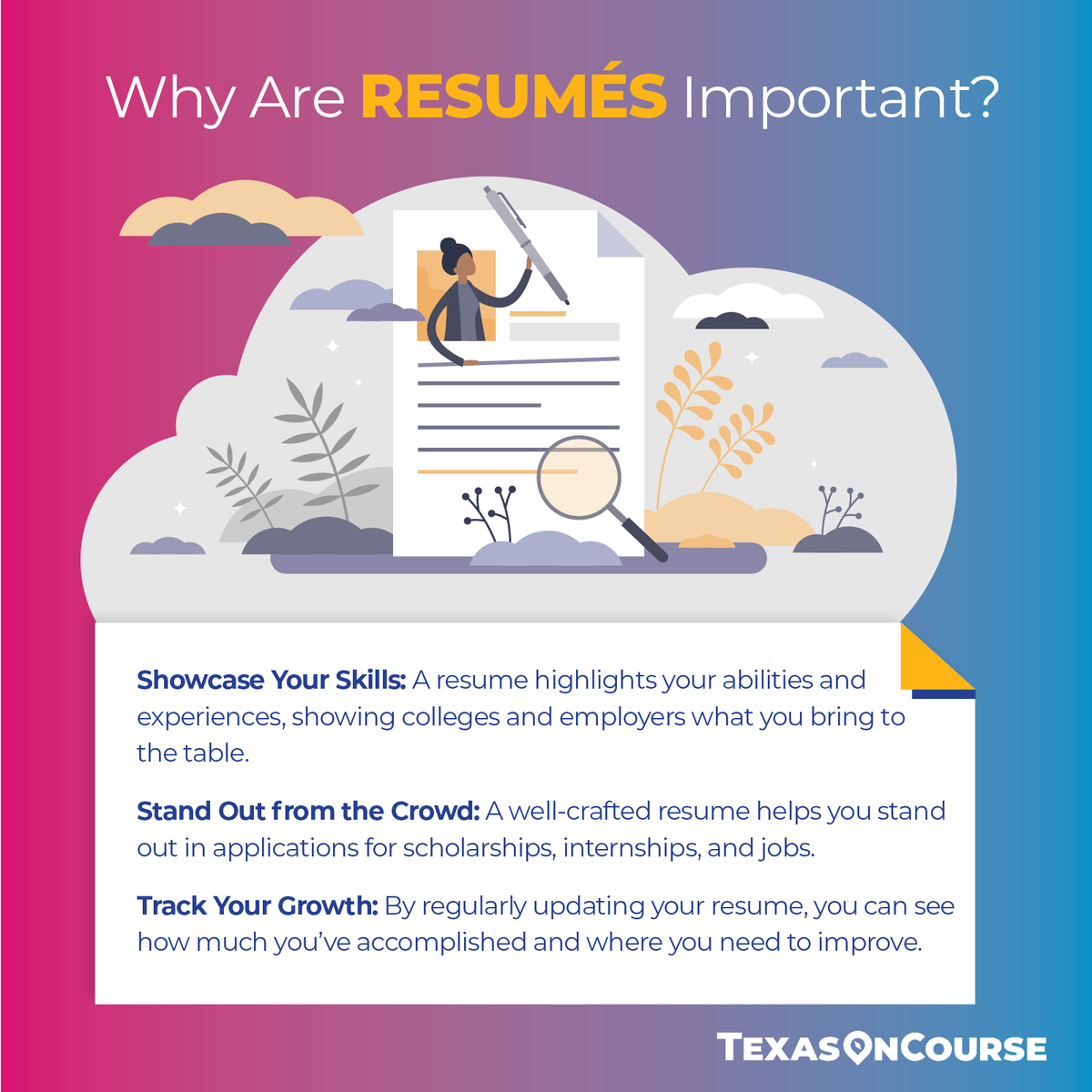 Students might think resumés are something to take care of in the distant future, but starting to build their resumés now can set them up for success after graduation, no matter what their journey entails.🤝 Check out our Postsecondary Research module: hubs.la/Q03dWygM0