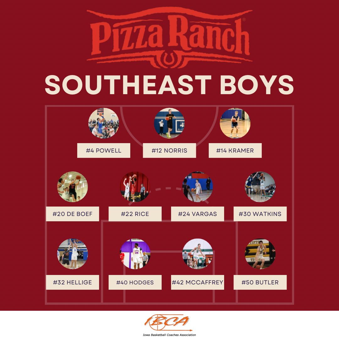 Boys lineups for the Pizza Ranch All-Star Game tomorrow!!