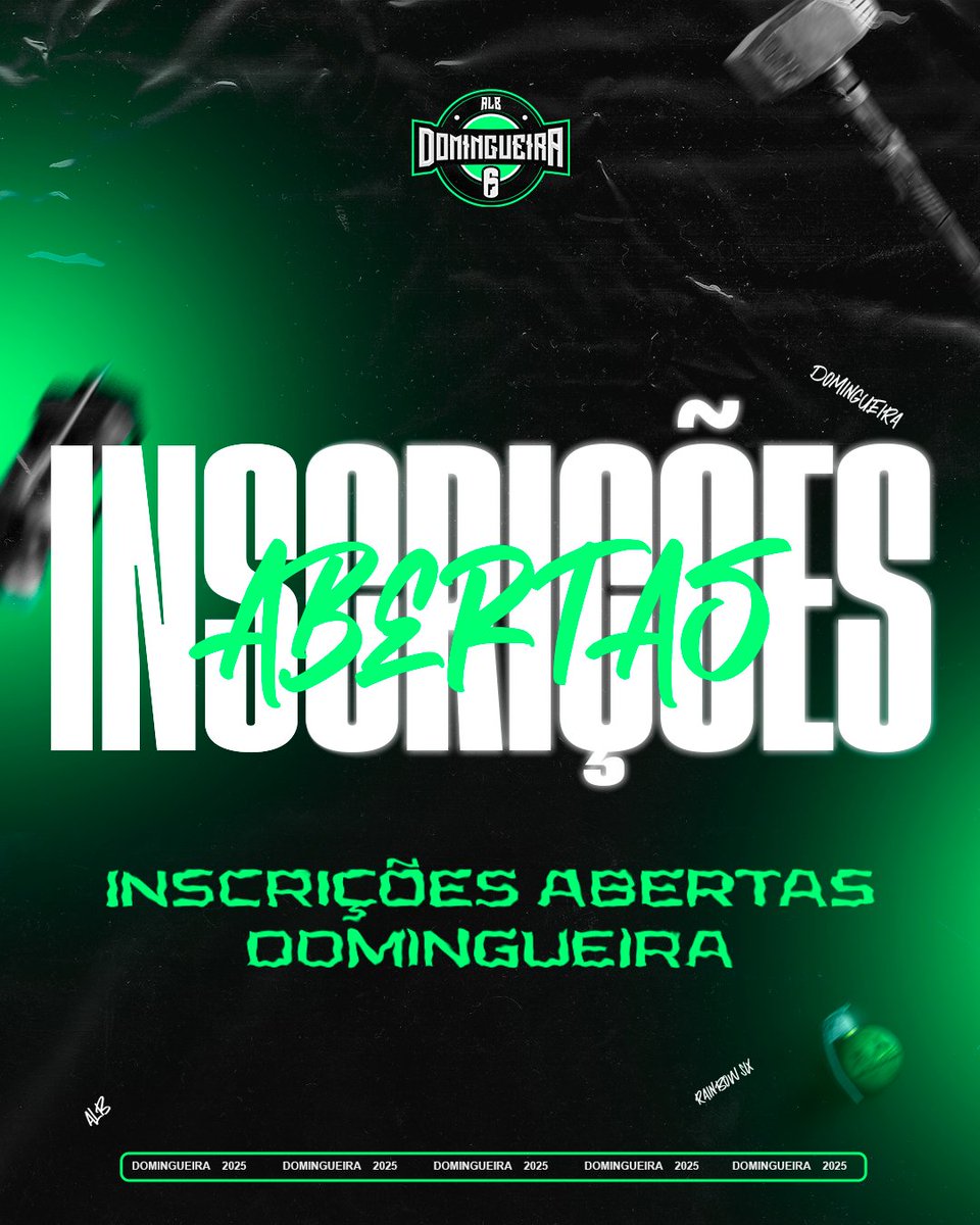 [R6 - XBOX/PS] DOMINGUEIRA #31

O campeonato mais tradicional de todo console está de volta, e agora com inscrições abertas, não perca tempo e inscreva-se!

📆 Data: 06/04
💵 Inscrição: 15,00
🏆Premiação: 100,00
HORÁRIO: 14H00
- Inscrição: forms.gle/qYwVNKUF6gqPVS…