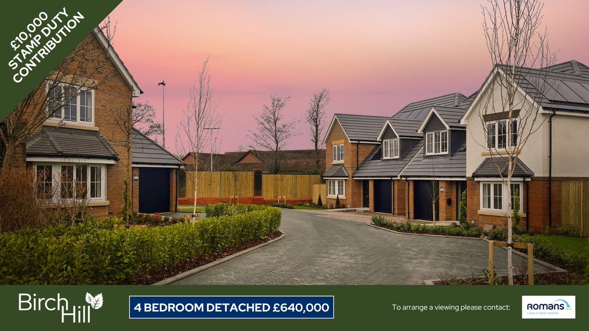 *Final Home Remaining* at Birch Hill, Bracknell.

£640,000 with up to £10,000 Stamp Duty Contribution available.

Thoughtfully designed to comfortably meet the needs of a growing family, complete with all the contemporary comforts you desire.

Property features:
🏠 4 bedrooms
🛁