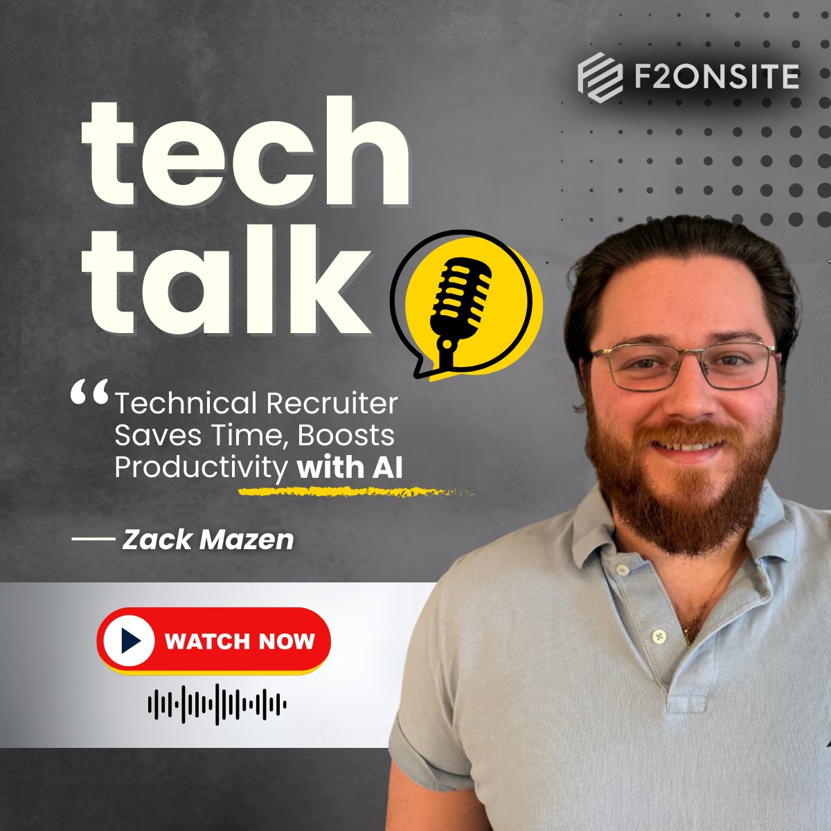 Don't miss this!🚨 In this exclusive interview, we hear firsthand how Zack Mazen, a technical recruiter at <a href="/F2OnSite/">F2OnSite</a>, went from zero AI experience to using it daily!💡

🔥 Is AI a replacement for human judgment? And more insights on getting into AI! —WATCH NOW!🔥

➡️ Check out