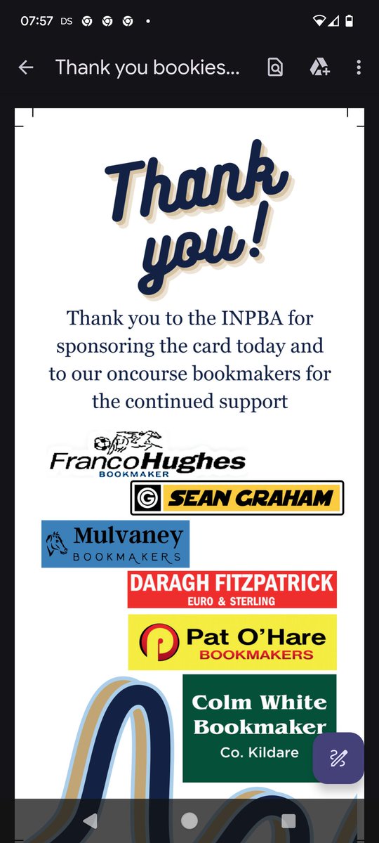 Irish National Professional Bookmakers Association (@inpbaoc) on Twitter photo Reminder the INPBA are sponsoring gate at Naas on Thursday 3rd April 
Great racing plenty great races on offer also sponsored by on course Bookmakers Reminder the INPBA are sponsoring gate at Naas on Thursday 3rd April 
Great racing plenty great races on offer also sponsored by on course Bookmakers
