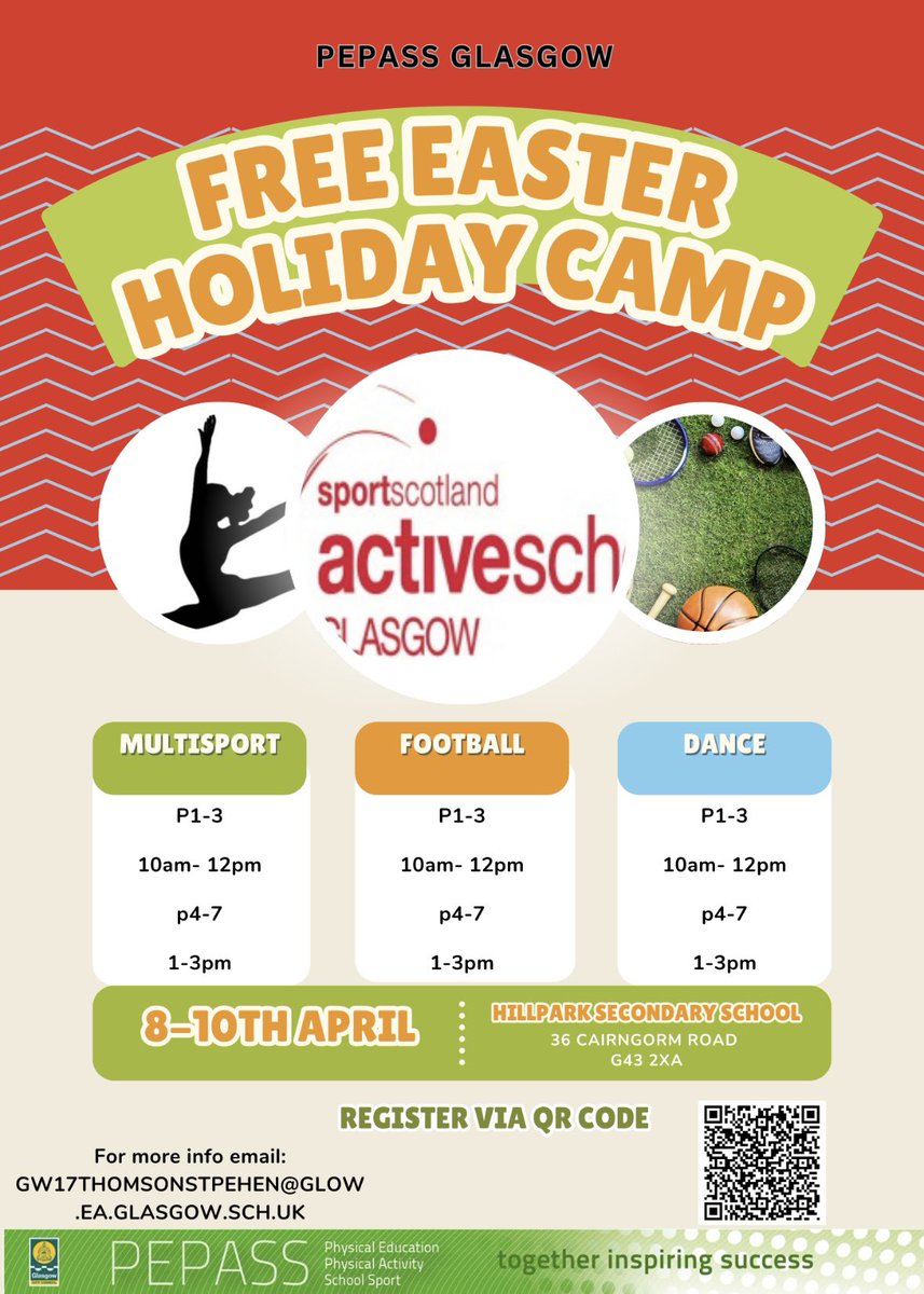 Robbie Kelly (@asgkingspark) on Twitter photo Delighted that our Easter activity camps are back! Running out of hillpark secondary school and ran by our GSLA pupils this is sure to be a great week!
<a href="/PEPASSGlasgow/">PEPASS Glasgow</a> <a href="/MountFloridaPri/">Mount Florida Primary and Nursery Class</a> <a href="/croftfootschool/">Croftfoot Primary</a> <a href="/KingsparkP/">King's Park Primary</a> <a href="/ToryglenPS/">Toryglen Primary School</a> <a href="/OLAPrimaryGlas/">OLA Primary School</a> Delighted that our Easter activity camps are back! Running out of hillpark secondary school and ran by our GSLA pupils this is sure to be a great week!
<a href="/PEPASSGlasgow/">PEPASS Glasgow</a> <a href="/MountFloridaPri/">Mount Florida Primary and Nursery Class</a> <a href="/croftfootschool/">Croftfoot Primary</a> <a href="/KingsparkP/">King's Park Primary</a> <a href="/ToryglenPS/">Toryglen Primary School</a> <a href="/OLAPrimaryGlas/">OLA Primary School</a>