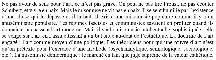 <a href="/raphaeldoan/">Raphaël Doan</a> « La plupart des gens ne sont pas faits pour aimer sans validation sociale. »
Jugement sévère.
Je ne sais pas si c’est vrai, toujours est-il que ça me fait penser à ce qu’écrivait Kundera👇