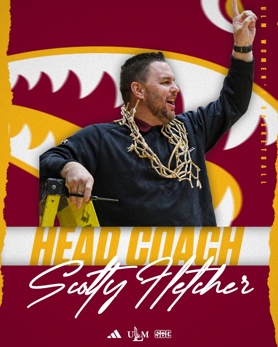 ULMwbb's tweet image. A new era starts today.

Scotty Fletcher has been named our 11th head coach of ULM Women’s Basketball⭐️ 

🏀📰: bit.ly/4iOE6Mu | @coachFletchPRCC