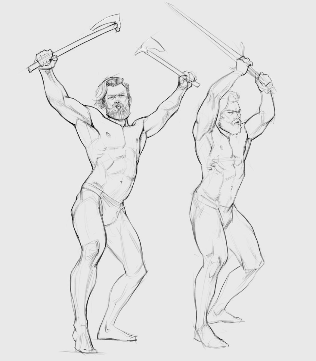davidffpinto's tweet image. A couple of warmup figure studies from @grafit_studio's awesome refs!
