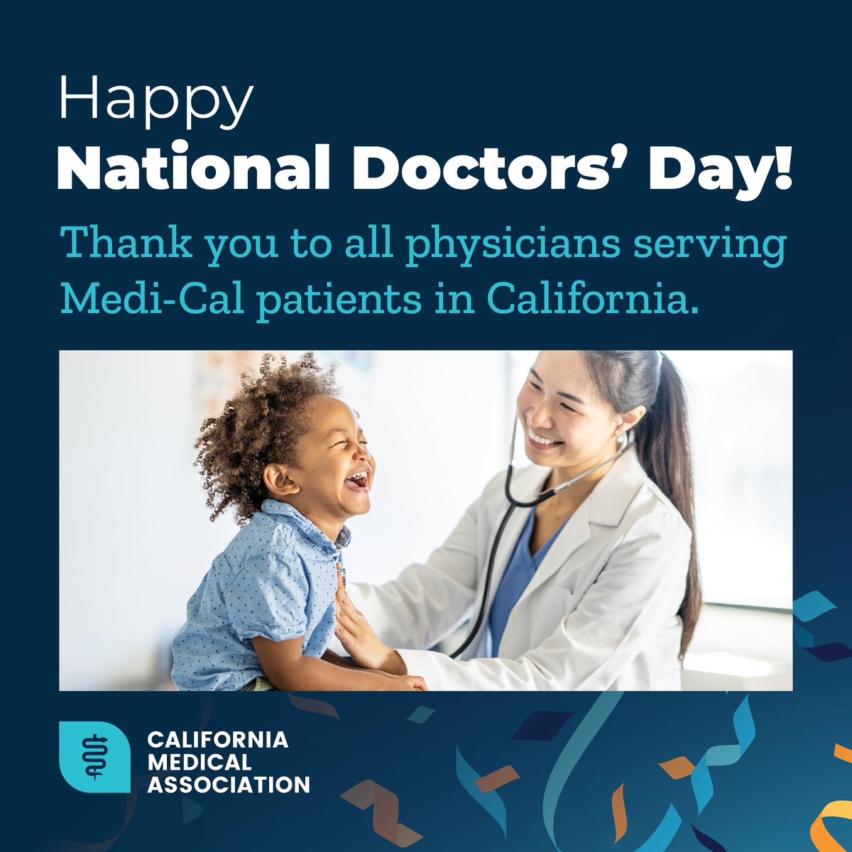 Happy #NationalDoctorsDay! Today we celebrate the dedication of physicians &amp; their commitment to their patients &amp; communities, esp. those who dedicate their lives to serving our most vulnerable citizens on Medi-Cal. #YourCareisatOurCore #SaveMedicaid