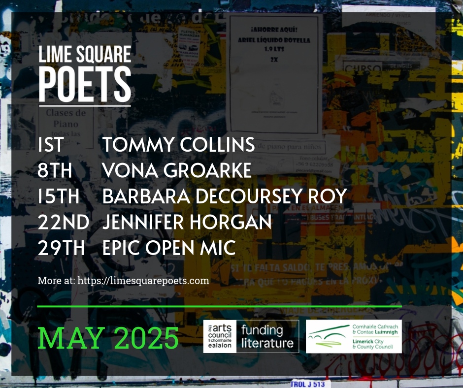 Lime Square Poets (@limesquarepoets) on Twitter photo May is the month of poetry! May 1st is <a href="/PoetryDay_IRL/">Poetry Day Ireland</a>, but every Thursday is a poetry celebration at LSP 💚 We hope you can join us. You would be more than welcome!
limesquarepoets.com/events
<a href="/artscouncil_ie/">The Arts Council / An Chomhairle Ealaíon</a> <a href="/LimerickArts/">Limerick : Culture : Arts</a> #ArtsCouncilSupported <a href="/poetryireland/">Poetry Ireland / Éigse Éireann</a> May is the month of poetry! May 1st is <a href="/PoetryDay_IRL/">Poetry Day Ireland</a>, but every Thursday is a poetry celebration at LSP 💚 We hope you can join us. You would be more than welcome!
limesquarepoets.com/events
<a href="/artscouncil_ie/">The Arts Council / An Chomhairle Ealaíon</a> <a href="/LimerickArts/">Limerick : Culture : Arts</a> #ArtsCouncilSupported <a href="/poetryireland/">Poetry Ireland / Éigse Éireann</a>