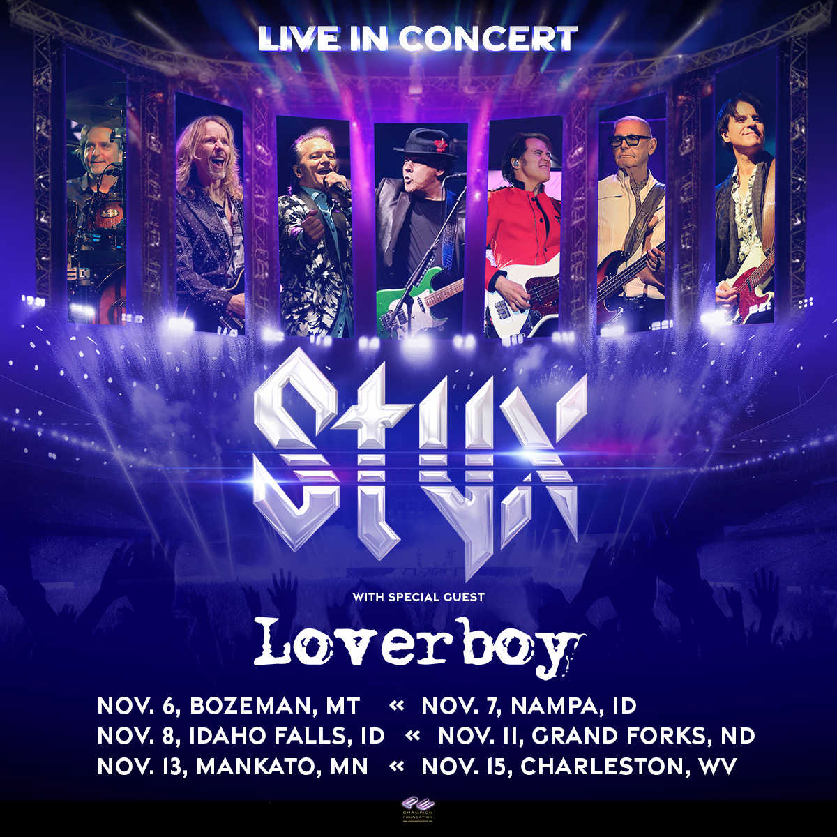 New shows announced with our friends <a href="/loverboyband/">Loverboy</a>! 🤘🔥 Tickets go on sale to the public Friday, April 4 at 10 AM local. More info at styxworld.com