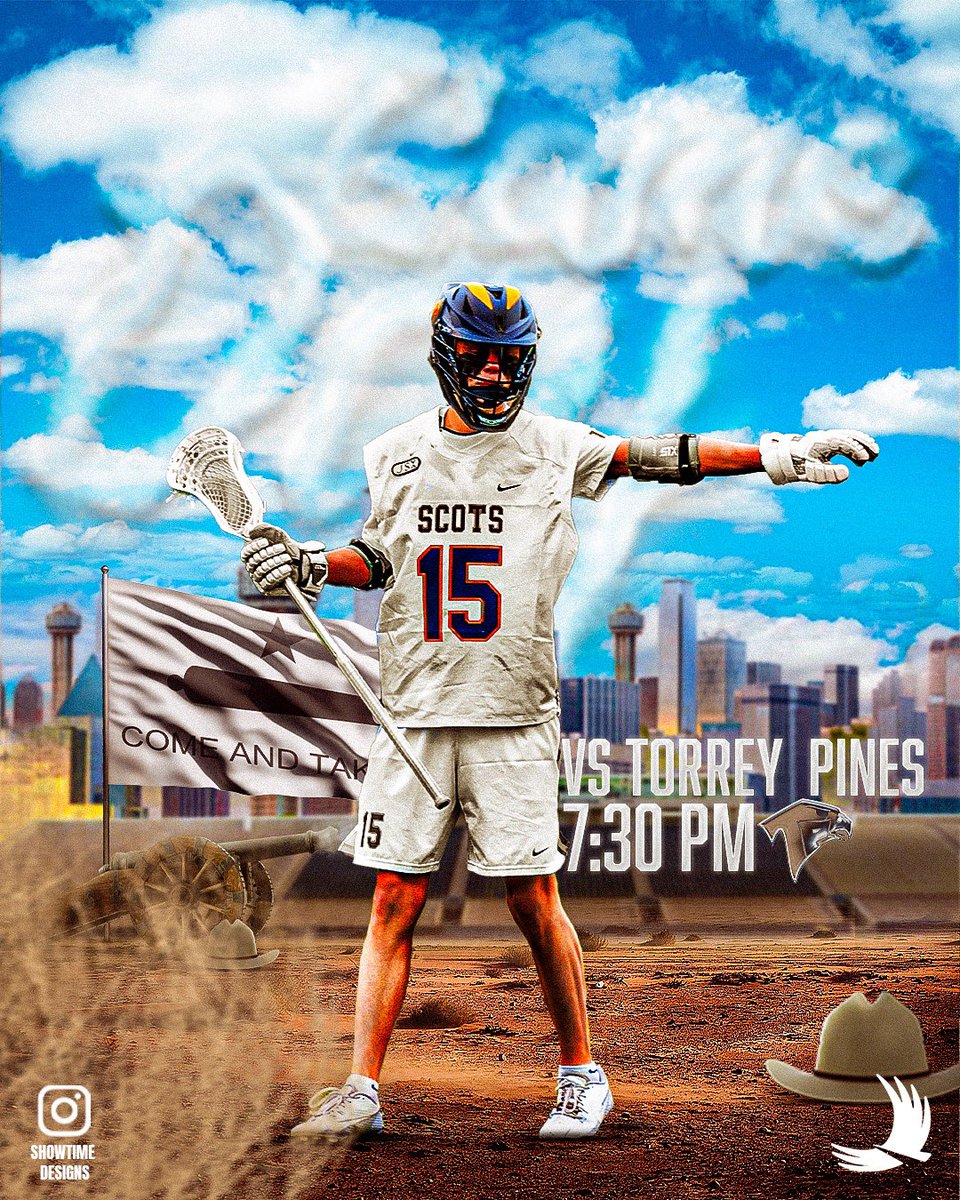 Highland Park (TX) Scots 🥍 (@hplax) on Twitter photo Don’t Mess With Texas!
🆚 <a href="/torreypineslax/">Torrey Pines Men’s Lacrosse</a>
📍Highlander Stadium
⏰ Friday, Mar. 28 @ 7:30 PM
📺 <a href="/GameOnSportsNet/">Game On Sports</a> Don’t Mess With Texas!
🆚 <a href="/torreypineslax/">Torrey Pines Men’s Lacrosse</a>
📍Highlander Stadium
⏰ Friday, Mar. 28 @ 7:30 PM
📺 <a href="/GameOnSportsNet/">Game On Sports</a>