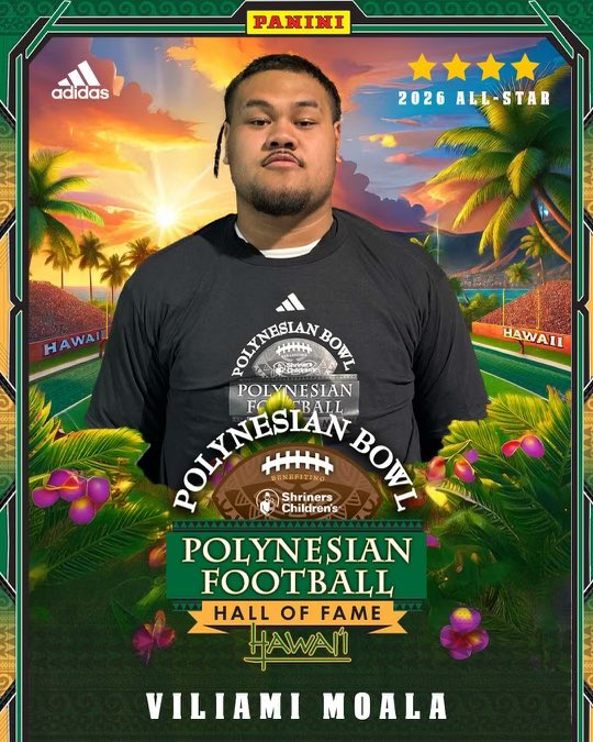TOP DL VILIAMI MOALA has been selected as a 2026 POLYNESIAN BOWL ALL-STAR! #PolyBowl2k26 🤙🏽🌴

Commits: polynesianbowl.com/players/roster…
