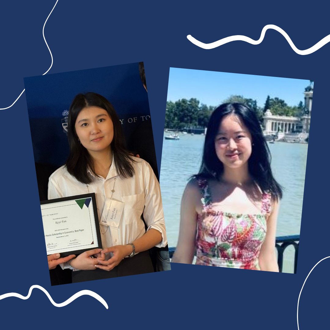 Congratulations to Woodsworth alumna Keyi Fan (HBA 2024) and current Woodsworth student Wanying Yang for winning the 2025 Undergraduate Awards of Excellence in Economics! 

Read more about the award recipients here - wdw.utoronto.ca/news/woodswort…