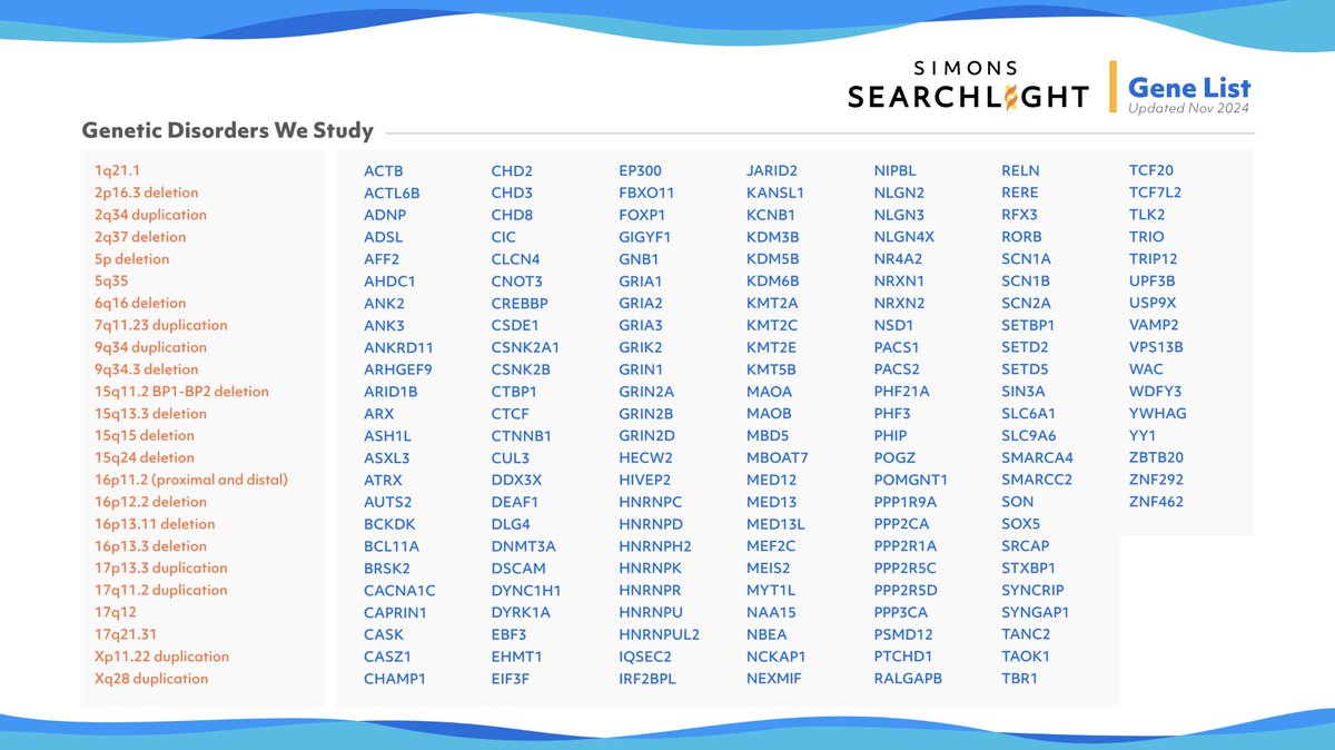 s_searchlight's tweet image. 🧬💙 March is #DevelopmentalDisabilitiesAwarenessMonth!

At Simons Searchlight, nearly 8,000 participants with rare genetic variants are registered—many w/ developmental disabilities like autism, ADHD, and intellectual disability.

🌐 Find your community: bit.ly/Genes_We_Study
