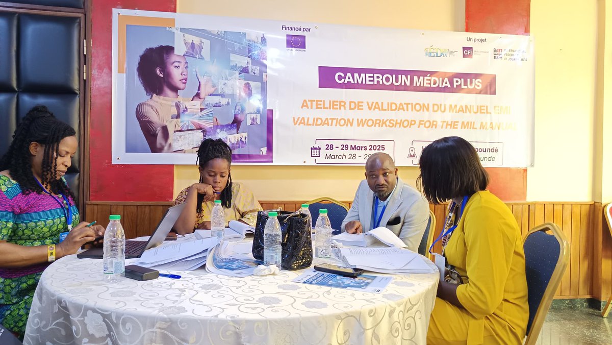 EdukMedia's tweet image. 🚀#CamerounMediaPlus est lancé 
Jour 1 de l&apos;atelier de validation technique du Manuel d&apos;EMI pour les enseignants.
De nombreux experts mobilisés pour apporter de la substance à ce tout premier outil EMI pour enseignants au Cameroun
@CFImedias @IFJGlobal 
Financé par @UEauCameroun
