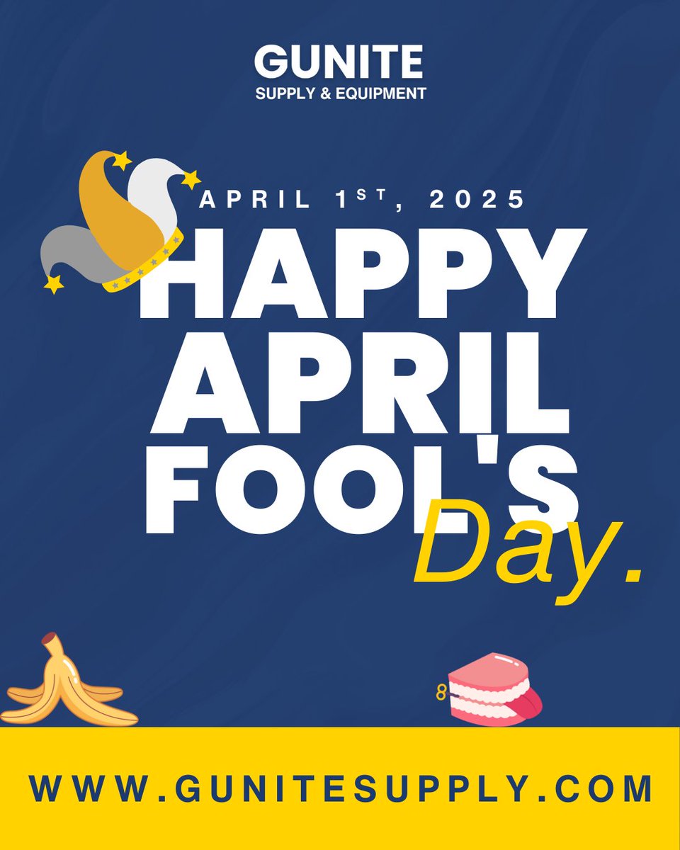 GuniteSupply's tweet image. ⚠️Heads up, GSE customers!⚠️

Today, you might spot some banana peels or &quot;Kick Me&quot; signs around the job site.🍌

👀We’re just looking out for your safety (&amp;amp; your sense of humor)!😂

Happy April Fool’s Day from GSE!🛠️

#AprilFools #JobSiteHumor #GuniteSupply #StaySafeAndLaugh