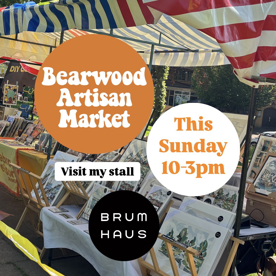 THIS SUNDAY come round to Lightwoods Park in Bearwood ☀️

I’m selling  
• prints of local places 🧡
• a few framed goodies 🧡
• my new Bearwood artwork 🧡

Show your support for local artisans, in lovely Bearwood 🌳 

Family friendly, dog friendly 🐶