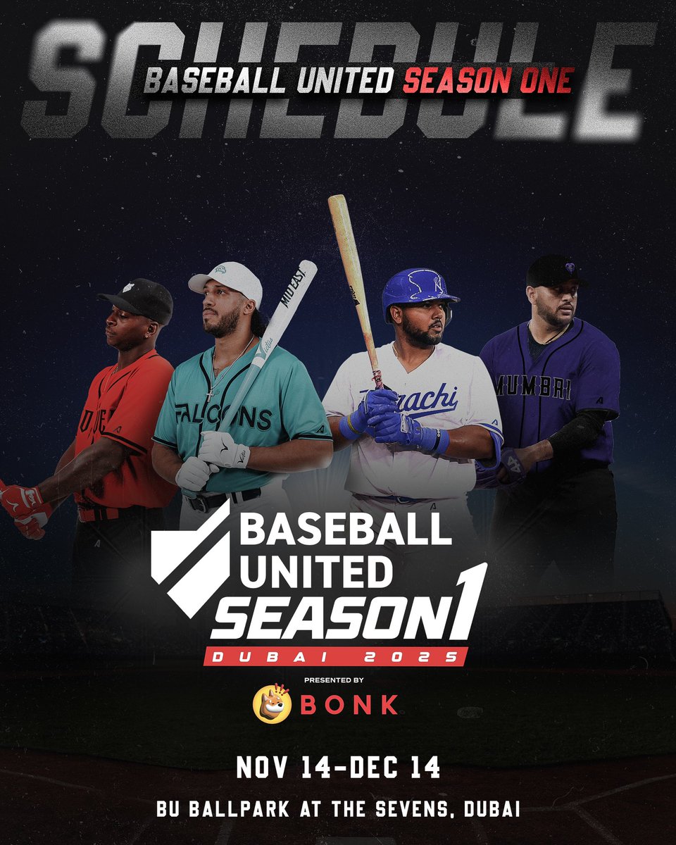 BaseballUnited's tweet image. Lock it in‼️ The 2025 Season One schedule is officially here. See you in Dubai. 🇦🇪⚾️