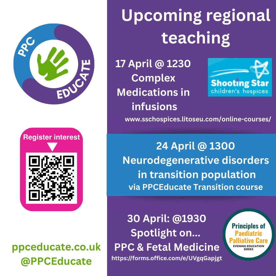 Live teaching sessions in April, recommended or hosted by PPCEducate! Learn more about complex infusions, neurodegenerative disorders or fetal medicine...