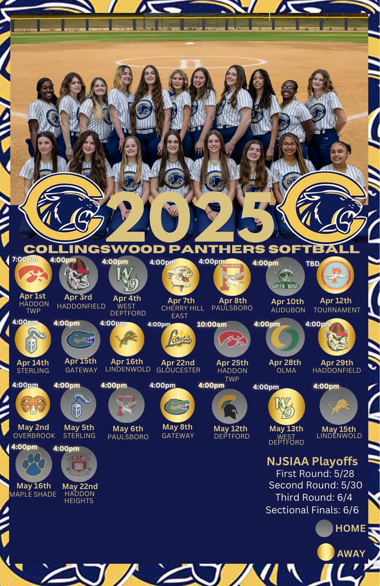 Scrimmages are wrapped up and it’s time to get ready for the 2025 season. Check out our 2025 schedule and come out and support Collingswood Panthers Softball!! 🥎
