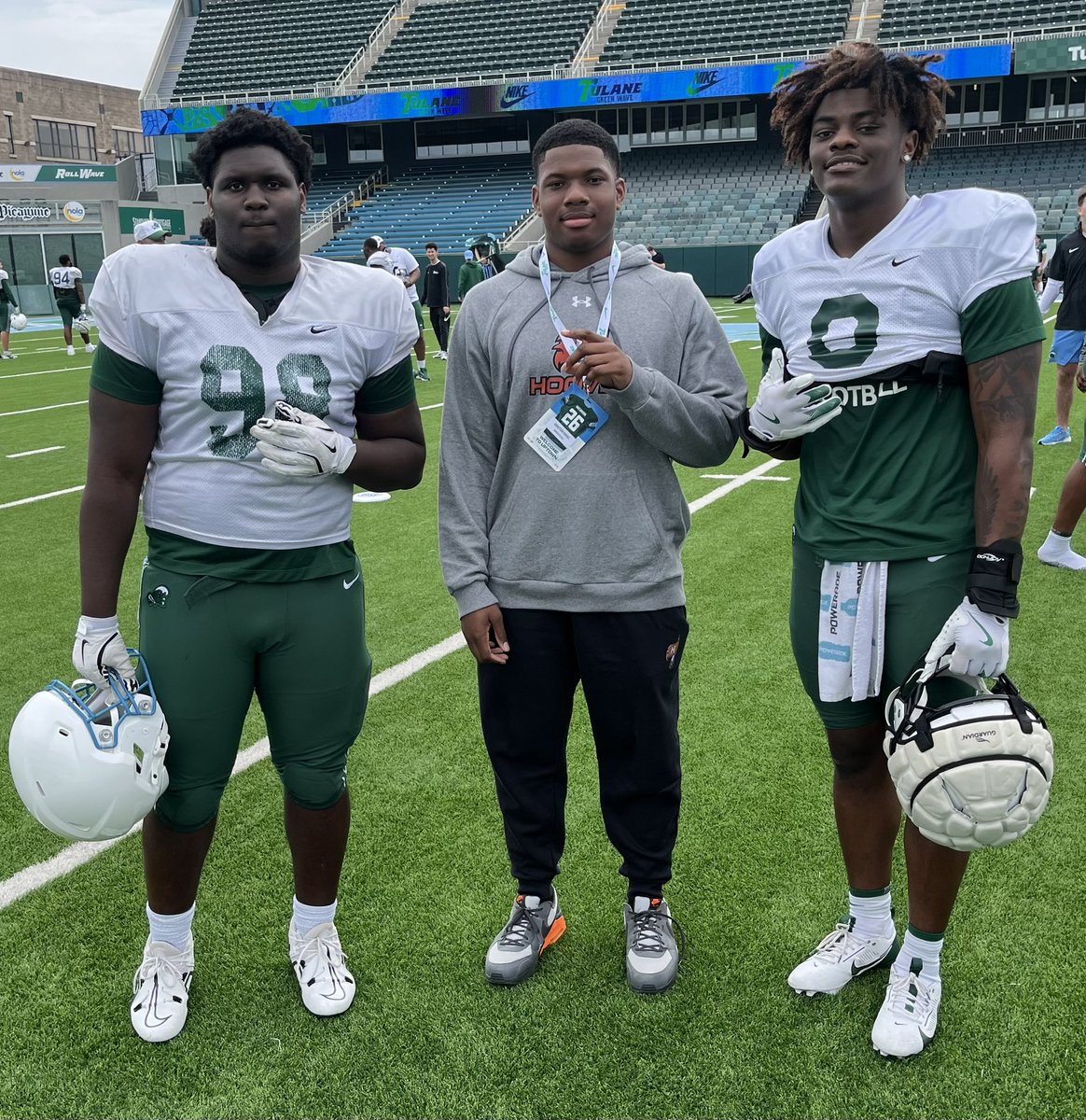 Great time <a href="/GreenWaveFB/">Tulane Football</a> today. Met <a href="/CoachJonSumrall/">Jon Sumrall</a>, <a href="/CoachWilk04/">Landius Wilkerson</a>, <a href="/coachzsamuel/">Zane</a> &amp; <a href="/Peter_Hontas/">Peter Hontas</a>. Saw my dawgs <a href="/Padagambian/">PaLanding Drammeh #9</a> &amp; <a href="/Jordan_Norman1/">Jordan Norman</a> too!
<a href="/BucsFootball/">Hoover Bucs Football</a> <a href="/RecruitHoover/">#RecruitHoover</a> <a href="/coachCEnglish/">Coach English</a> <a href="/Coach_Reeves21/">Coach Josh Reeves, M.Ed.</a> <a href="/GeauxBeaux8/">Darrell LeBeaux</a> <a href="/CoachL__/">Coach L</a> @valley9760 <a href="/IsaiahDJackson/">Isaiah Jackson</a> <a href="/CoachEdgar2/">Dustin Edgar</a>