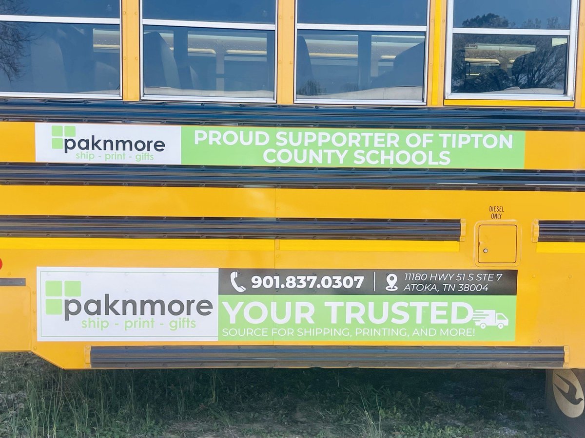 Tipton Co Schools (@tcschools_) on Twitter photo Shout out to our new bus advertising partners - thank you for your support!
Aire Serv of Tipton County
Molly Maid of Tipton County 
Mr. Electric of Tipton County 
Glass Doctor of Memphis 
Five Star Painting of Memphis
Pak N More
 
For information on bus advertising, please Shout out to our new bus advertising partners - thank you for your support!
Aire Serv of Tipton County
Molly Maid of Tipton County 
Mr. Electric of Tipton County 
Glass Doctor of Memphis 
Five Star Painting of Memphis
Pak N More
 
For information on bus advertising, please