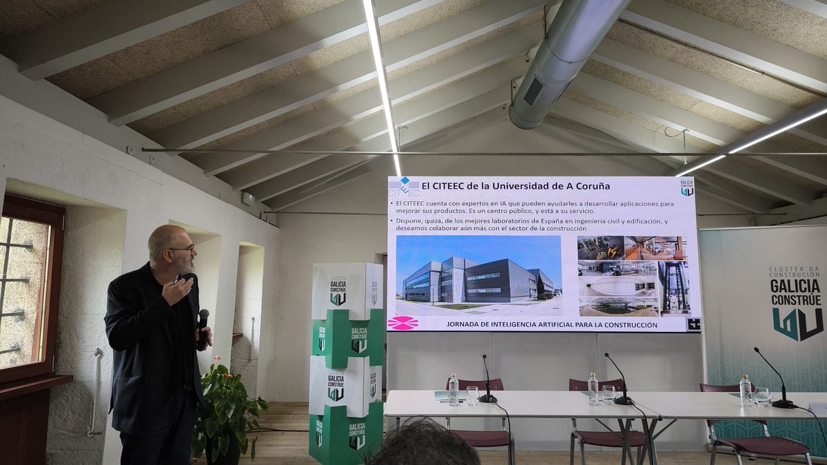 gCONS_UDC (@gcons_udc) on Twitter photo En la Jornada de Inteligencia Artificial para la Construcción organizada por el Clúster da Construción (Galicia Constrúe) y celebrada en la sede de la <a href="/FLCconstruccion/">Fundación Laboral de la Construcción</a> en Santiago.
<a href="/CITEEC_udc/">CITEEC - R&I Centre on Civil Eng and Building</a> <a href="/UDC_gal/">Universidade da Coruña</a>. En las fotos <a href="/RRabunal/">Juan R. Rabuñal</a> y <a href="/fermarabe/">Fernando Martínez</a> En la Jornada de Inteligencia Artificial para la Construcción organizada por el Clúster da Construción (Galicia Constrúe) y celebrada en la sede de la <a href="/FLCconstruccion/">Fundación Laboral de la Construcción</a> en Santiago.
<a href="/CITEEC_udc/">CITEEC - R&I Centre on Civil Eng and Building</a> <a href="/UDC_gal/">Universidade da Coruña</a>. En las fotos <a href="/RRabunal/">Juan R. Rabuñal</a> y <a href="/fermarabe/">Fernando Martínez</a>
