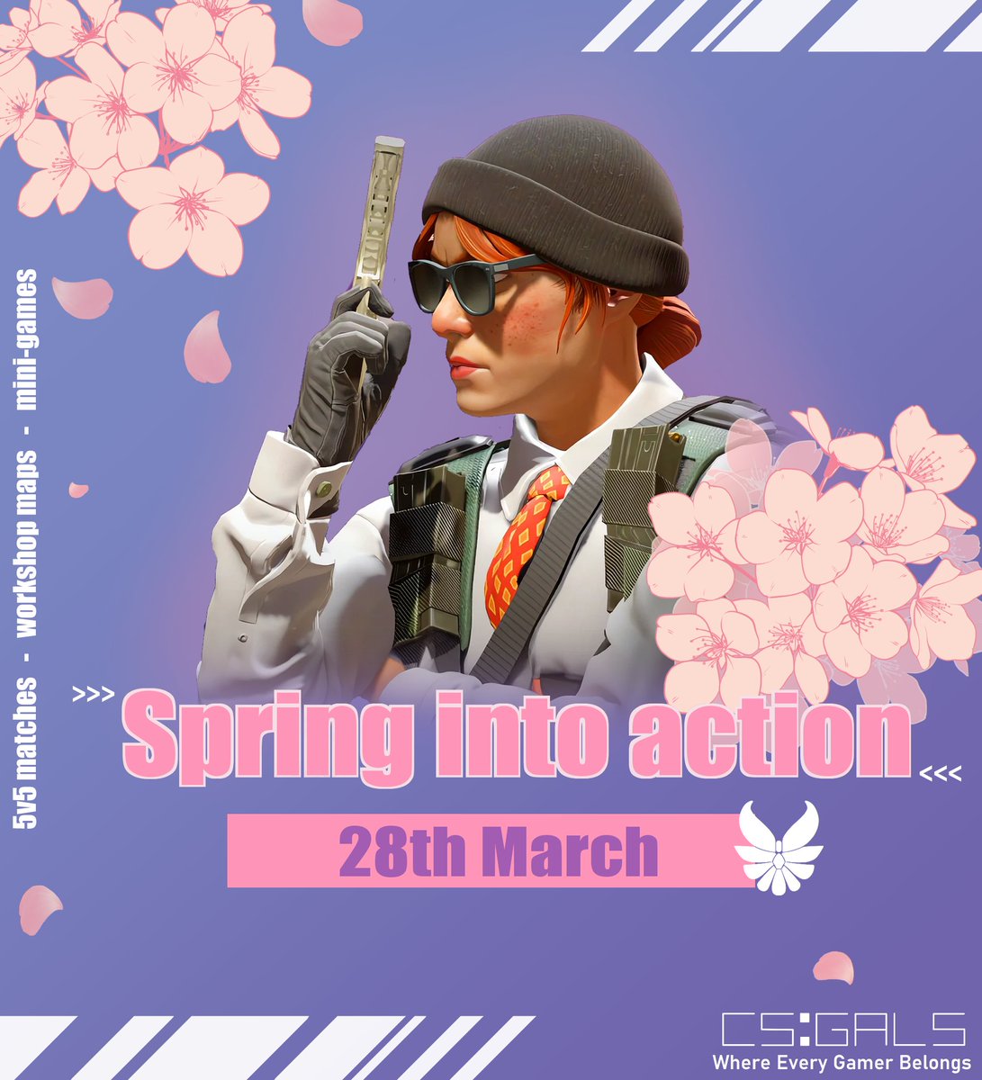 CsgalsSocial's tweet photo. 🌸 Spring into Action: Game Night! 🌸

Tonight’s the night! To celebrate spring and reaching over 600 members, we’re hosting a spring-themed game night! 🎉

Join us for workshop maps, 5v5s, and fun mini-games like flash dodgeball and blind knife tag! https://t.co/8w010Uu2S6