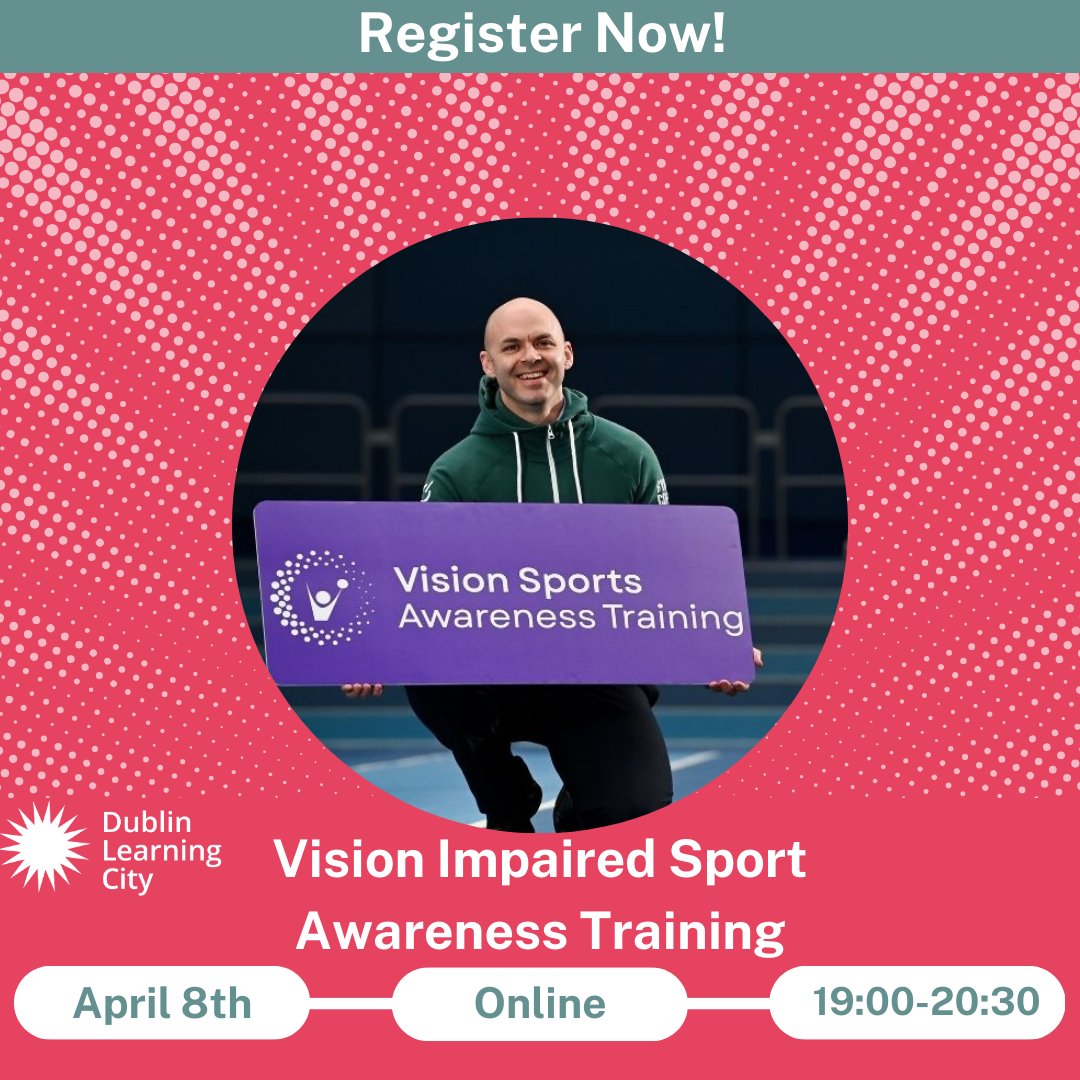 🎊We're very excited to be hosting Vision Impaired Sport Awareness Training, delivered by Vision Sports Ireland on April 8th!

📍 Register for this online seminar now by going to this link: dublinlearningcity.ie/event/vision-i…

#DLCFestival2025 #FéileCFBÁ2025 #CreateConnectChange
