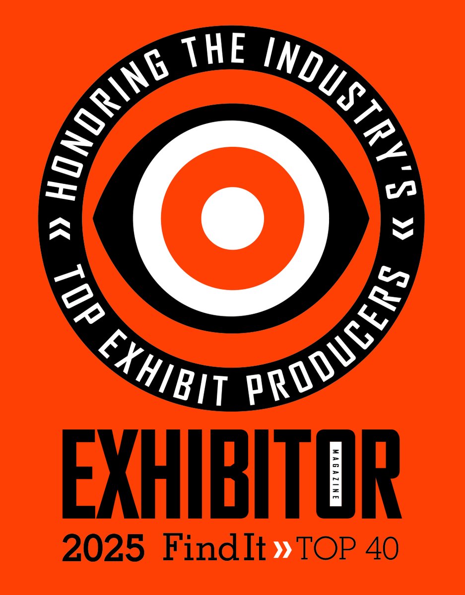 👁️ Honored to be recognized by EXHIBITOR Magazine as a 2025 FindIt Top 40 Exhibit Producer! The program recognizes the world’s best exhibit houses and serves as a standard of excellence. We look forward to continuing to improve and innovate each day. #2020ExhibitsProud