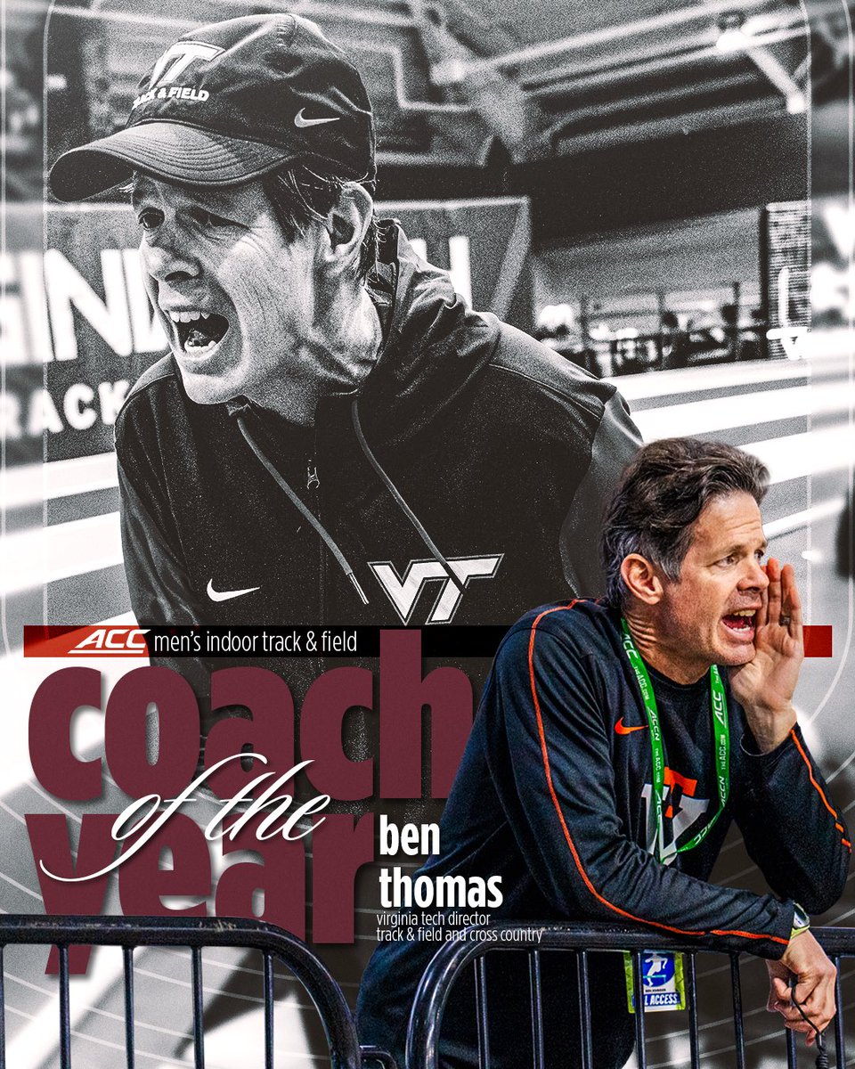 a “𝐰𝐢𝐭𝐡𝐨𝐮𝐭 𝐚 𝐝𝐨𝐮𝐛𝐭” decision.

Ben Thomas is your 2025 ACC Men’s Indoor Track &amp; Field Coach of the Year 🤩

#Hokies 👟 | 📰 vthoki.es/BTCOY