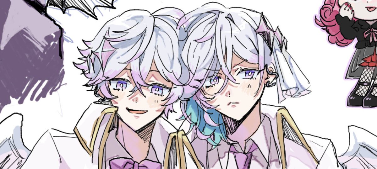 絵チャで描いた天使悪魔🎶