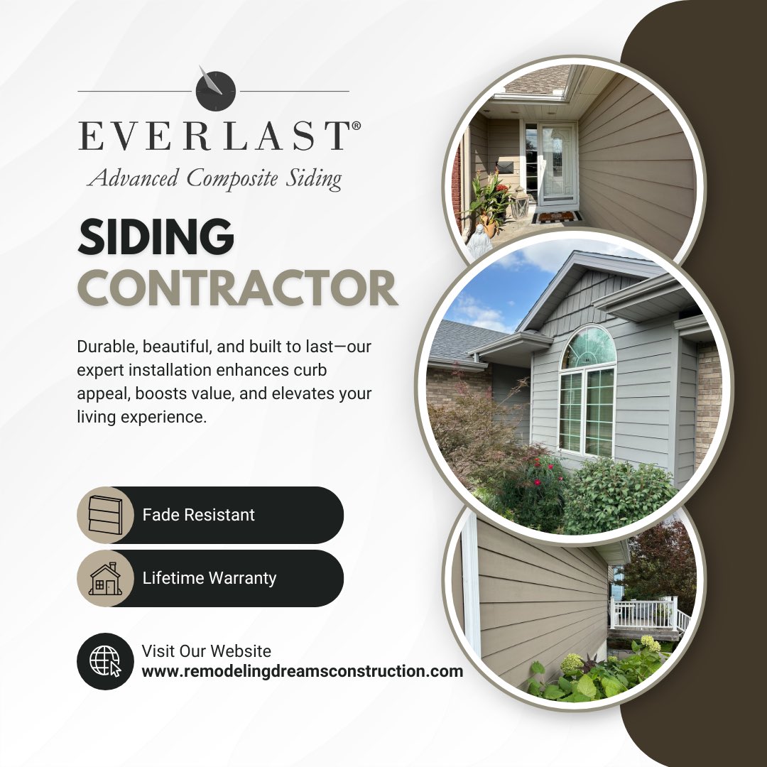 Rdconstruction8's tweet image. Upgrade your home’s curb appeal with Everlast Siding—engineered for durability, beauty, and low-maintenance living. Built to withstand the elements, it’s the smart choice for a lasting impression.

 #EverlastSiding #HomeImprovement #DurabilityMeetsDesign